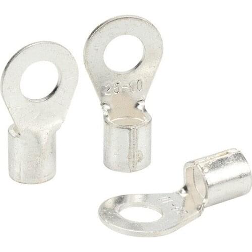 50pcs OT Cold Pressed Terminal Wire Connector Lug OT1.5/2.5/4 Round Shape Tinned Copper Terminal Block Copper Nose Splices