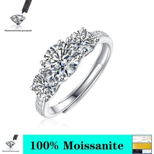 1.0 Carats Moissanite luxury Wedding Ring Round Brilliant Diamond Halo Engagement Rings For Women Bridal Jewelry Include Box