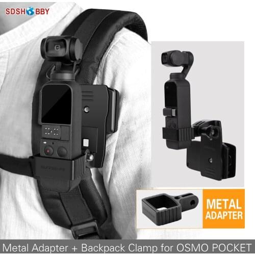 Sunnylife Aluminum Alloy Adapter Kit Backpack Bracket Clamp Clip Mount for POCKET 2/OSMO POCKET Gimbal Camera GOPRO