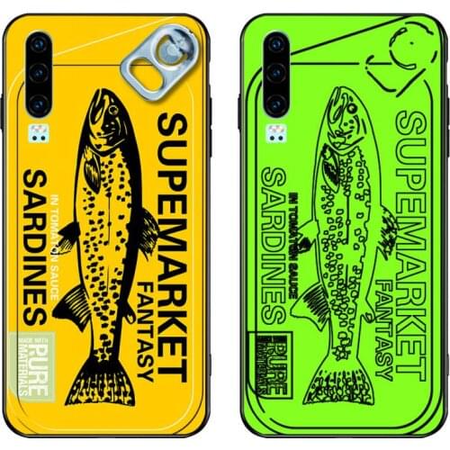 Creative Canned Fish Pattern Phone Case for Huawei P20 P30 P40 lite E Pro Mate 30 20 Pro P Smart 2020 prime