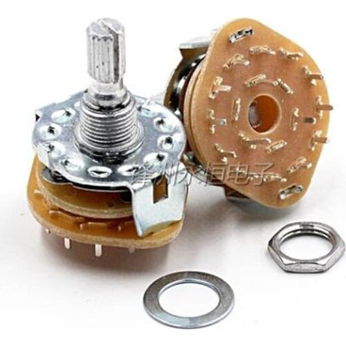 2PCS RS25 Band Switch Shift Position Rotary 1 2 3 4 Knife 1P11T 2P4T 2P5T 2P6T 3P3T 3P4T 4P3T