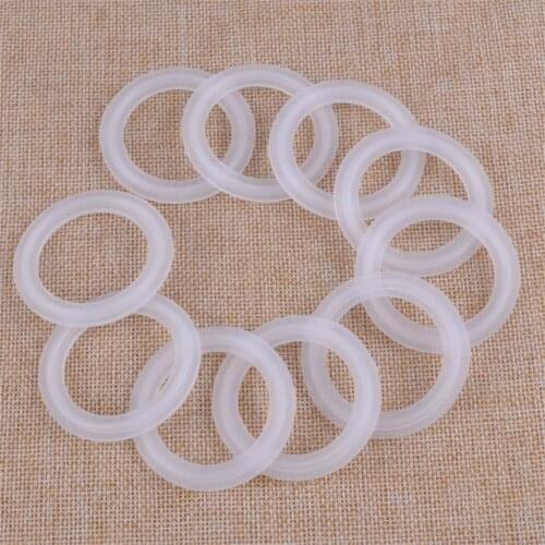 LETAOSK 10pcs Sanitary Clamp Gaskets Ferrule Beer Dairy Brewing Tri Clover Strip Seal Parts Homebrew Milky Silicone 5 x 3.5cm