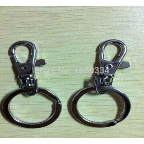 HOT Fast Shipping 50Pcs Fashion Vintage SilversBig lobster clasp & key ring Keychain Ship Fit DIY Key Chains Accessories D12