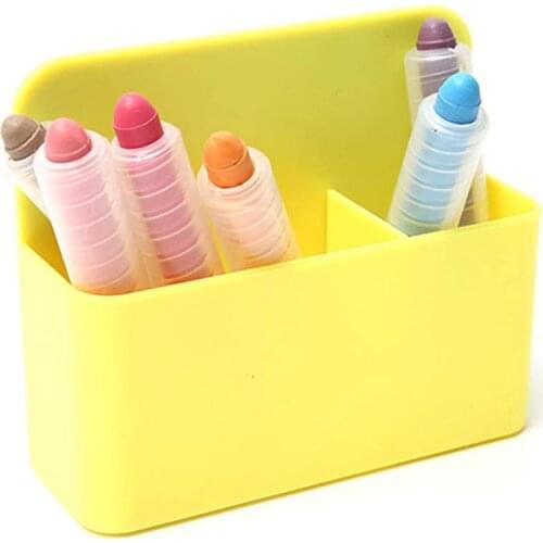 Magnetic Dry Erase Marker Holder Magnetic Pen Storage Organizers For Whiteboard Refrigerator Metal Locker Cabinet-Yellow