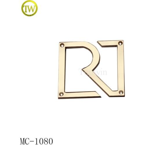 MC1080 custom rose gold zinc alloy metal logo tag for garment/clothing label