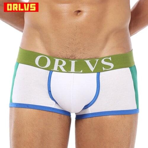ORLVS Brand Men Boxer Men Underwear New Cotton U Pouch Sexy Underpants Cueca Cotton Pants Trunks Boxer shorts Male Panties