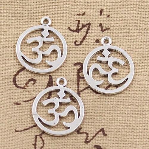 12pcs Charms Yoga Om 22x19mm Tibetan Silver Color Pendant Findings Accessories DIY Vintage Choker Handmade Jewelry