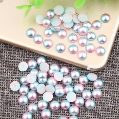 3/4/5/6/8mm Half Round Imitation Pearls Flatback Scrapbook Beads DIY For Garment/Phone Case/Nail Making