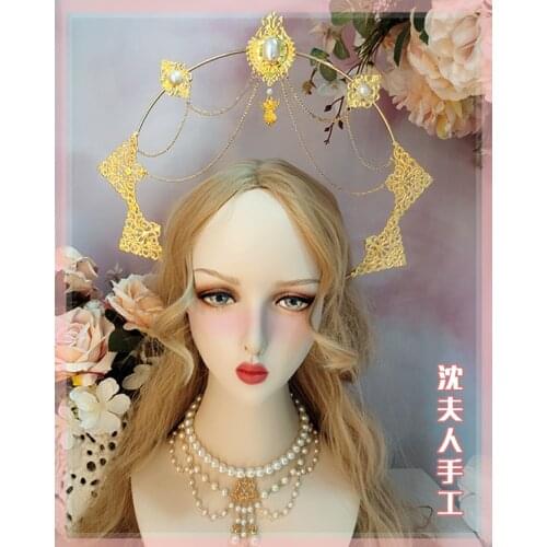 Goddess Take Photo Show Virgin Mary Halo KC Headband Cosplay Gothic Lolita Apollo Aperture Church Angel Court Retro Hair Crown