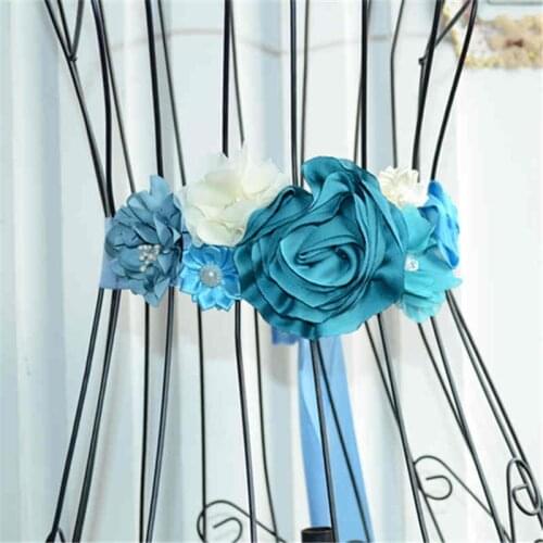 Maternity Sash/Pregnancy Sash/Photo Prop/Maternity Belt, PrBeautiful Peacock Inspired Flower Maternity SashPhoto Prop Belt