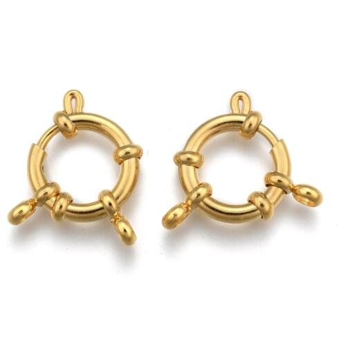 10Pcs Stainless Steel Spring Ring Clasps Gold/Silver Plated Clasp For Necklace Bracelet DIY Jewelry Making Accessories