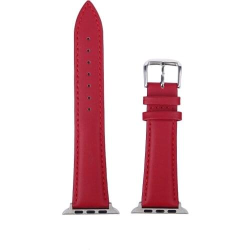 Red Bracelet Genuine Leather Band For Apple Watch 44mm 40mm 42mm 38mm 6 SE 5 4 3 2 1 For Apple Watch Strap iWatch Watchband