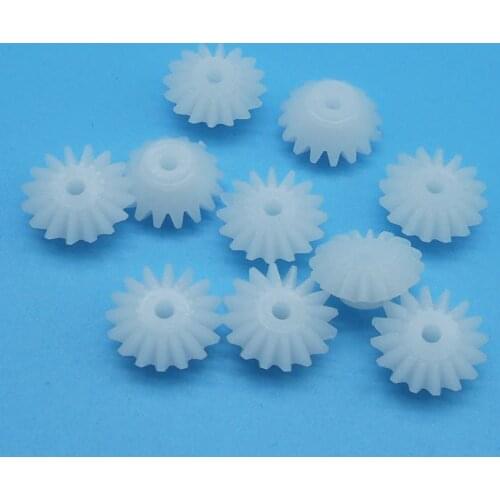 S162A 0.5M Bevel Pinions 16 Teeth 2mm Shaft Hole Plastic Bevel Gear Toy Parts Accessories 10pcs/lot