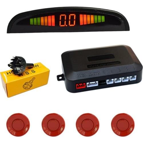 Car Parking Sensor LED Display Auto Parking Radar Kit With 4 Sensors Reverse Backup Monitor Detector System Car Anti Theft