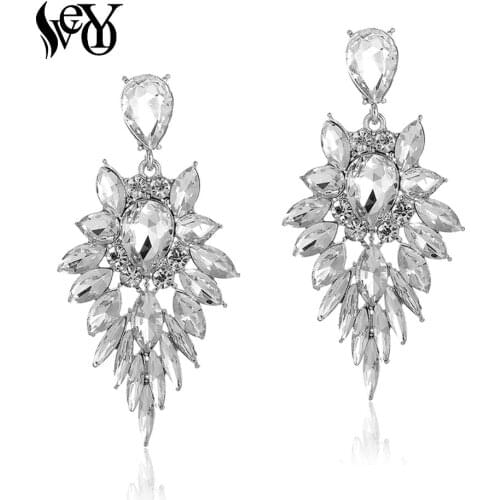 VEYO Elegant Dress Matching Crystal Dangle Earrings for Women Luxurious Fashion Jewelry Free shipping