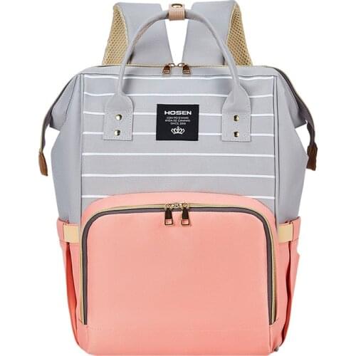 Large Capacity Striped Nappy Backpack Bag Mummy Diaper Bags Mom Baby Multi-function Waterproof Outdoor Travel Maternity Bag