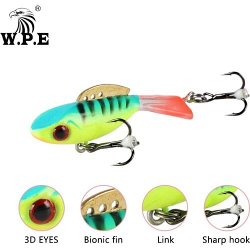 W.P.E 1pcs Ice Winter Fishing Lure 46mm/55mm 7.2g/10g Hard Lure for Winter 15 color Balancer Lead Jigging Fishing Tackle Pesca