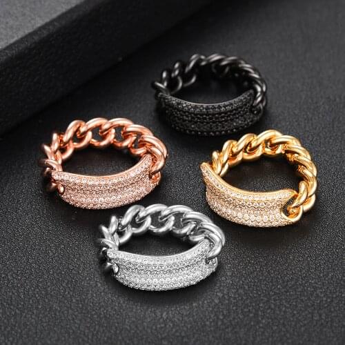 GODKI Trendy Punk Stacks Rings for Women Delicate Link Chain Rings Beads Charm Ring Bohemian Beach Jewelry 2019