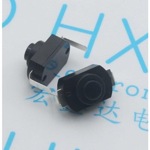 100pcs push button Switch 1288BM 250V 1A flashlight switch 2P black/white self lock 16340 flashlight button switch ON-OFF