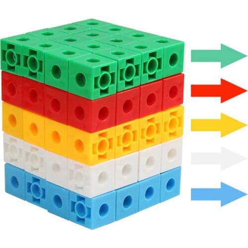 100x Kids Children MathLink Cubes Homeschool Educational Math Cubes Ages 5