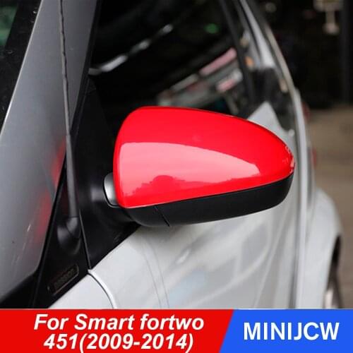 2pcs Car Rearview Mirror Cover Shell Housing Moulding Mirror Sticker Protector Exter Decoration For Smart 451 fortwo Accessories