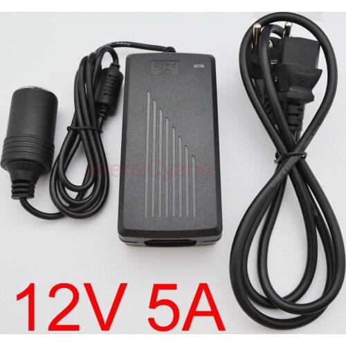 20pcs High quality 12V 5A Car cigarette lighter Power AC Converter /adapter for Air pump /Vacuum cleaner DC 12V 5A Power supply