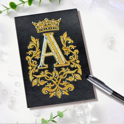 5D DIY Special Shaped Diamond Painting Notebook Diary Book Diamond Embroidery Mosaic Diamond Cross Stitch letter A crown Gifts