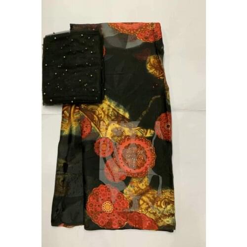 Robe satin african fabric lace silk chiffon fabric voile coton suisse french lace fabric high quality 5+2yard/piece