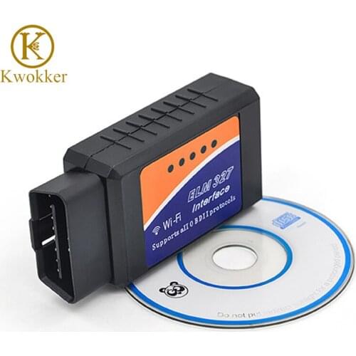 KWOKKER ELM327 V2.1 OBD2 CAN-BUS WIFI ELM 327 Auto Dianostic Tool Interface Scanner OBD2 Protocols For iphone/ipad/ipod WIFI