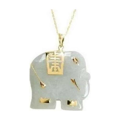 Asian NATURAL White Elephant Pendant Necklace