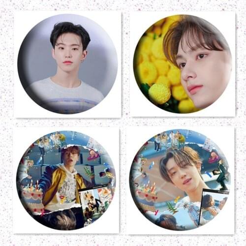 KPOP Seventeen Japanese Album Not Along Brooch Badge Dino Jun Mirror Pendant Keychain Bag Accessories For Fans Collection G26