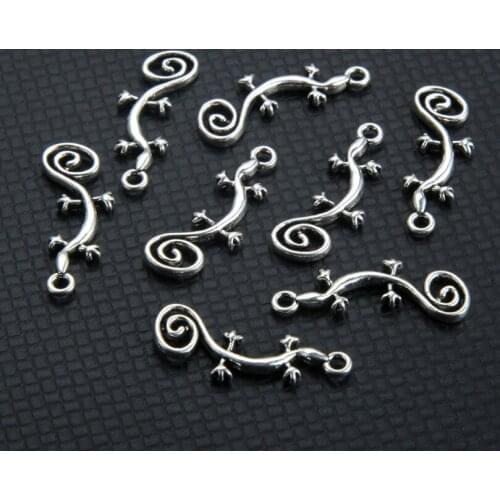 Chandle Personalized retro ancient lizard alloy jewelry accessories DIY bracelet necklace pendant 10 pcs/pack