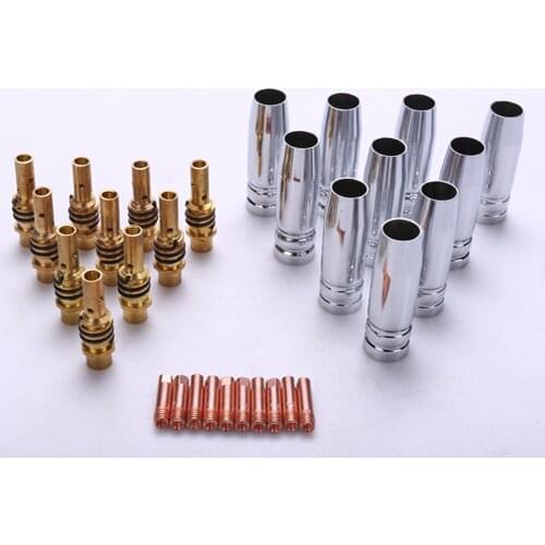 30Pcs 15AK Torch Machine Consumables MIG Torch Gas Nozzle Tips Holder for MIG MAG Welding Machine
