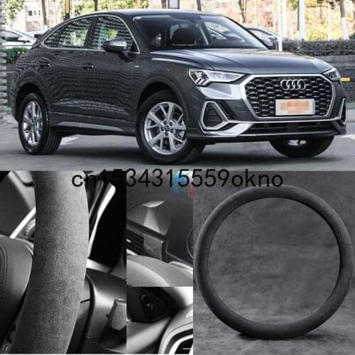 For Audi Q3 Circular D Type Black Alcantara Suede Car Steering Wheel Cover Car Accessories