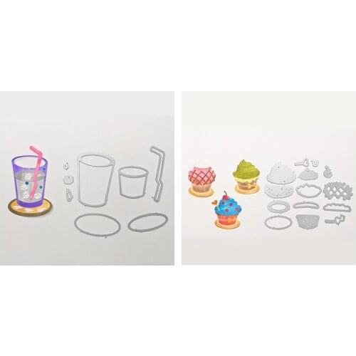 Ice Cream Drinks Cake Tableware Metal Cutting Dies DIY Card Making Scrapbook Craft Photo Album Template Stencils New 2019