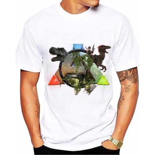 Cool Ark Survival Evolved Print Tshirt Homme Rock Hip Hop T Shirt Summer Men White Short Sleeve Casual T-Shirt Game Gift Tops
