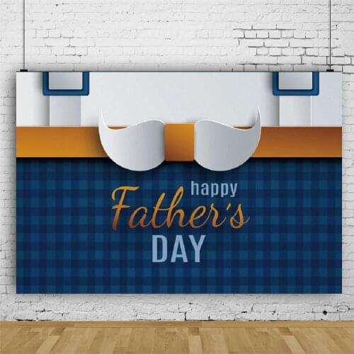 Blue Plaid Shirt Happy Fathers Day Backdrop Photography Background Baby Shower Celebration Photo Booth Studio Decor