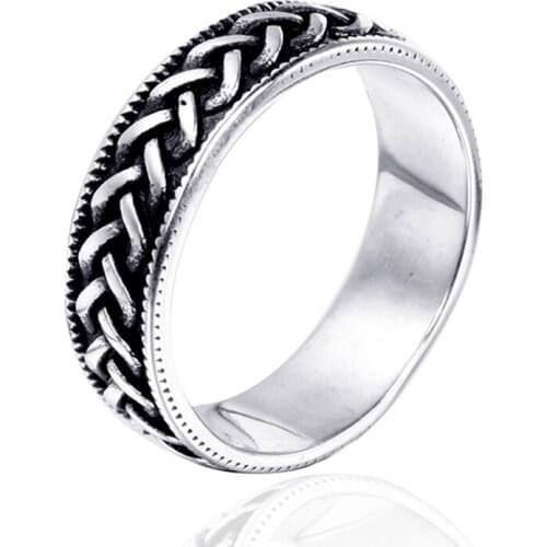 Mens Vintage Rune Ring Fashion Personality Viking Stainless Steel Jewelry Biker Accessories Boyfriend Gift Wholesale