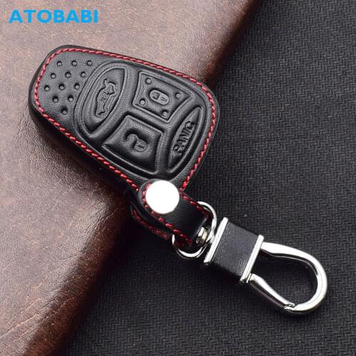 ATOBABI Leather Car Key Cases For Jeep Commander Grand Cherokee Chrysler 300 2006 2007 4 Buttons Remote Control Protector Cover