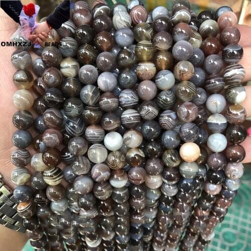 OMH JD06 6 8 10 12 14mm Natural Jewelry DIY Making Bracelet Necklace Green Sardonyx Round Beads Natural Jade Loose Spacer Beads