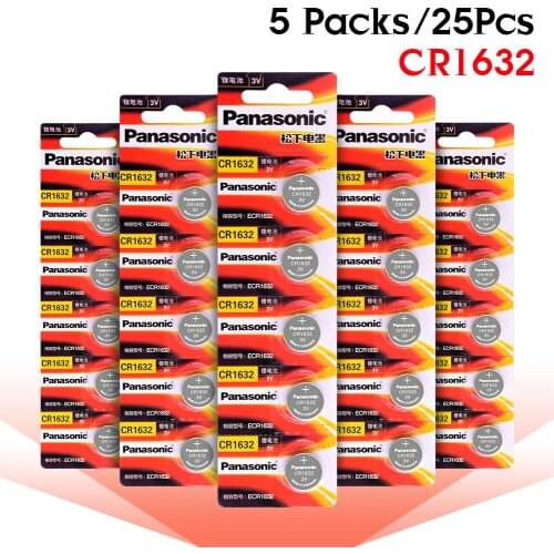 PANASONIC 3V CR1632 DL1632 ECR1632 LM1632 KL1632 Lithium Battery Button Coin Cell 25Pcs For Main Board Remote Control Toy