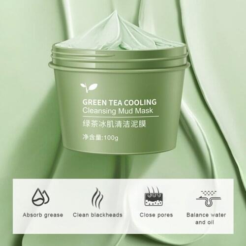 100g Green Tea Ice Muscle Mud Mask Deep Cleansing To Remove Blackheads And Shrink Pores Apply Cleansing Mask TSLM1