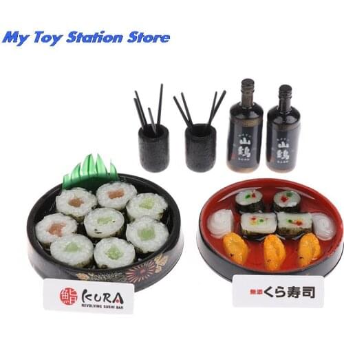 1PCS Kawaii Mini 1/6 Scale Miniature Dollhouse Janpanese Sushi Rice Food For Doll House Kitchen Accessorie Toy