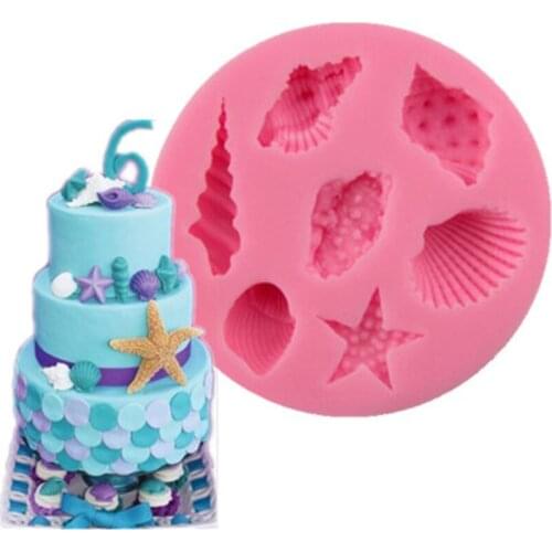 Marine Life Series Shell Conch Liquid Silicone Mold Fondant Chocolate Mold DIY Baking Cake Decoration Mold Kichen Accessories