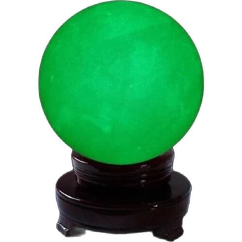 Natural Iceland fluorite pearl stone blue light-emitting luminous ball ornaments Moonstone fluorescent stone balls