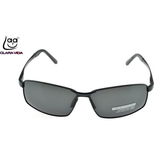 Al-Mg Alloy Inner Coating Polarized Sunglasses Men Black UV Polaroid Sport Driving Outdoor Designer Sun Glasses