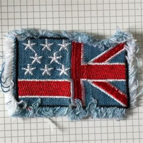 Clothing diy embroidery jeans patch deal with it British flag biker patches for clothes badges stickers fabric free shipping