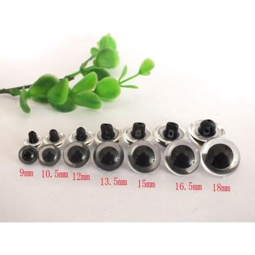 Wholesale 9-18mm transparent crystal hand sewing toy safety eyes--100pcs