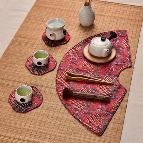 Durable Coasters Placemats Semicircle Heat Resistant Drink Mat Table Tea Coffee Cup Pad Non-slip Tea Tray Mat Insulation Pad