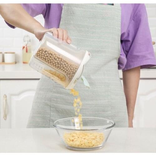 Transparent Food Storage Organizer Kitchen Container Household Plastic Compartment Boxes Sealed Grain Tank Room Organizers